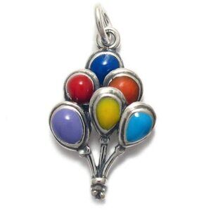 BALLOONS CHARM WITH ENAMEL COLORED BALLOONS. STERLING SILVER
